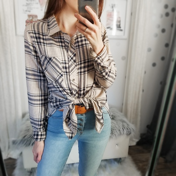 Last1️⃣ Women’s Fall Plaid Button Down Soft Pocket Top Leggings Top - Picture 8 of 8